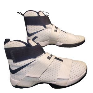 Nike Zoom LeBron Soldier 10 White Black Men's Size 18 Basketball Shoes Sneakers